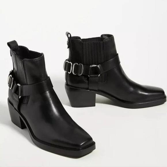 Sam Edelman Bellamie Leather Moto Boots Black Size 7 NIB - Picture 1 of 12